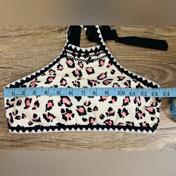 Gianni Bini Black Pink White Leopard Print Swimwear Bikini - Picture 3 of 10